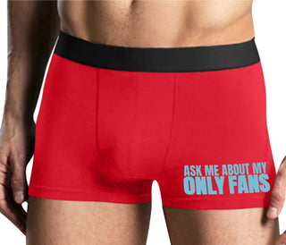 Ask Me About My Only Fans - Mens Red Boxer Brief
