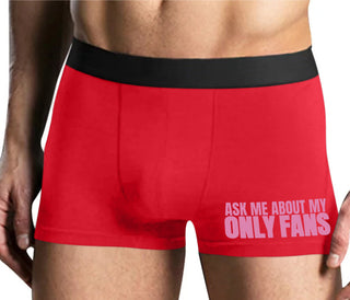 Ask Me About My Only Fans - Mens Red Boxer Brief
