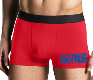 Ask Me About My Only Fans - Mens Red Boxer Brief