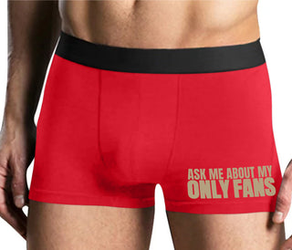 Ask Me About My Only Fans - Mens Red Boxer Brief