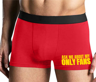 Ask Me About My Only Fans - Mens Red Boxer Brief