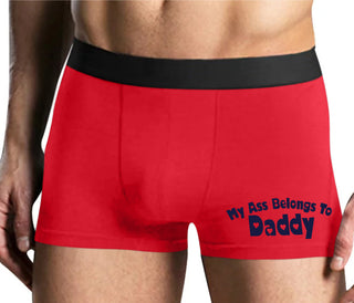 My Ass Belongs To Daddy - Mens Red Boxer Brief