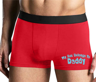 My Ass Belongs To Daddy - Mens Red Boxer Brief