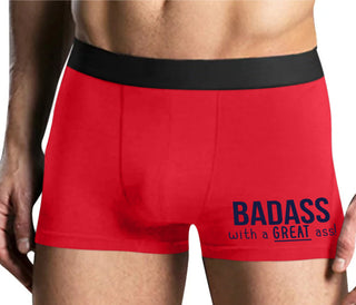 BadAss With a Great Ass - Mens Red Boxer Brief