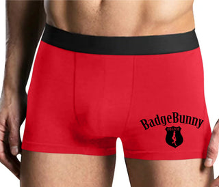Badge Bunny for LEO Wife or Girlfriend - Mens Red Boxer Brief