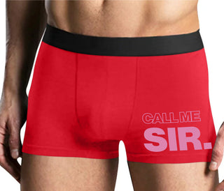 Call Me Sir - Mens Red Boxer Brief