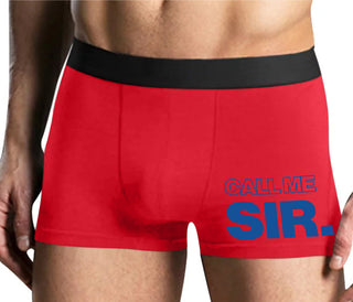 Call Me Sir - Mens Red Boxer Brief