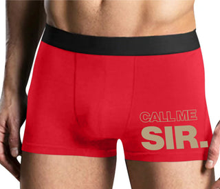 Call Me Sir - Mens Red Boxer Brief