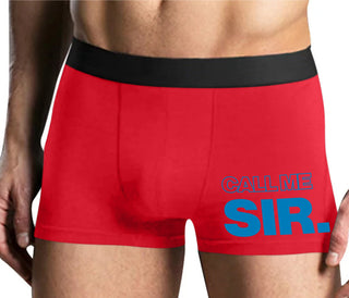 Call Me Sir - Mens Red Boxer Brief