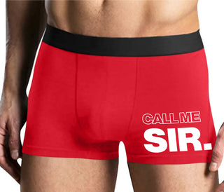 Call Me Sir - Mens Red Boxer Brief
