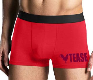 Cock Tease - Rooster - Mens Red Boxer Brief