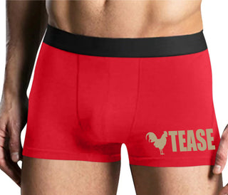 Cock Tease - Rooster - Mens Red Boxer Brief