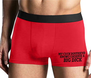 My Cuck Boyfriend Knows I Deserve A Big Dick - Mens Red Boxer Brief