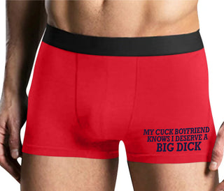 My Cuck Boyfriend Knows I Deserve A Big Dick - Mens Red Boxer Brief