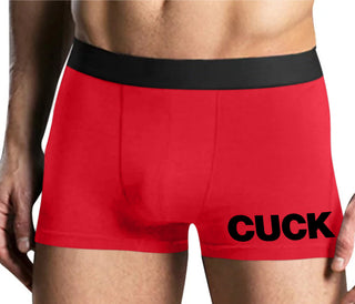 Cuck - Bold Design - Mens Red Boxer Brief