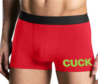Cuck - Bold Design - Mens Red Boxer Brief