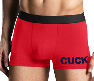 Cuck - Bold Design - Mens Red Boxer Brief