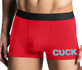 Cuck - Bold Design - Mens Red Boxer Brief