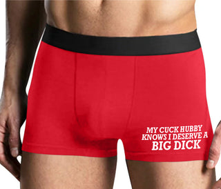 My Cuck Husband Knows I Deserve A Big Dick - Mens Red Boxer Brief