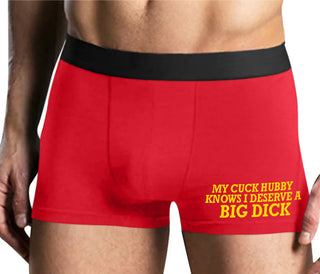 My Cuck Husband Knows I Deserve A Big Dick - Mens Red Boxer Brief