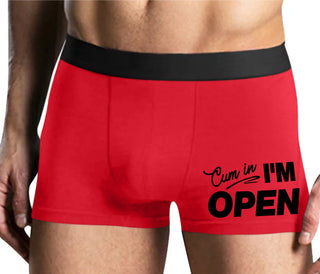 Cum In I'm Open - Mens Red Boxer Brief