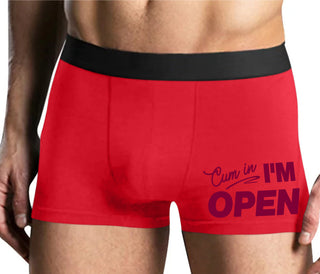 Cum In I'm Open - Mens Red Boxer Brief