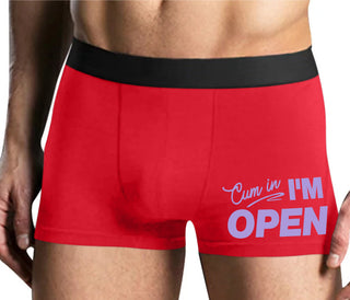 Cum In I'm Open - Mens Red Boxer Brief