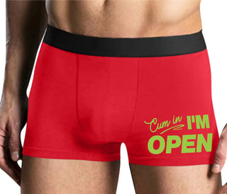 Cum In I'm Open - Mens Red Boxer Brief