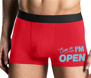 Cum In I'm Open - Mens Red Boxer Brief