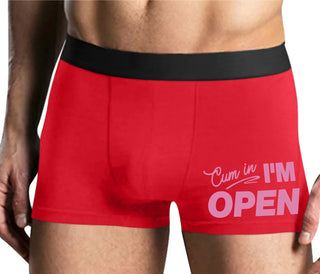 Cum In I'm Open - Mens Red Boxer Brief