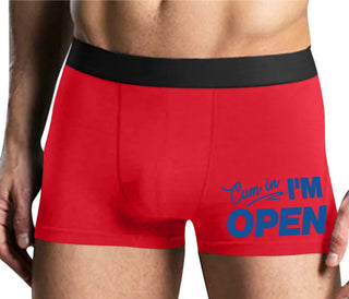 Cum In I'm Open - Mens Red Boxer Brief