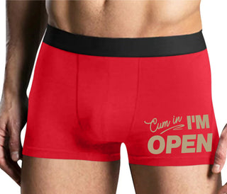 Cum In I'm Open - Mens Red Boxer Brief