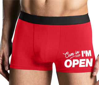 Cum In I'm Open - Mens Red Boxer Brief
