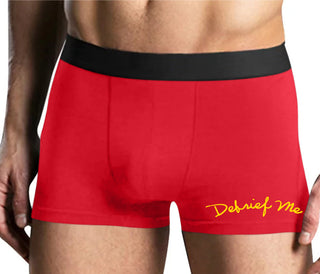 Debrief Me - Mens Red Boxer Brief