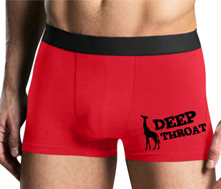 Deep throat - Giraffe Funny Logo - Mens Red Boxer Brief