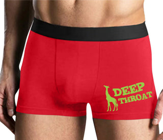 Deep throat - Giraffe Funny Logo - Mens Red Boxer Brief