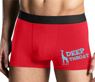 Deep throat - Giraffe Funny Logo - Mens Red Boxer Brief