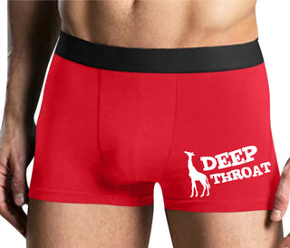 Deep throat - Giraffe Funny Logo - Mens Red Boxer Brief