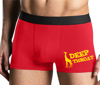 Deep throat - Giraffe Funny Logo - Mens Red Boxer Brief