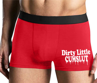Dirty Little Cumslut - Mens Red Boxer Brief