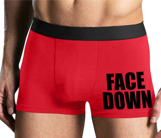 Face Down - Mens Red Boxer Brief