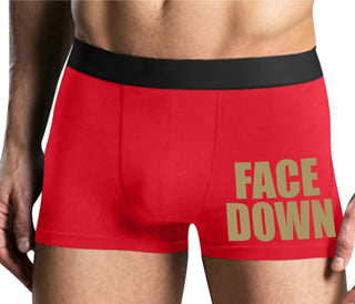 Face Down - Mens Red Boxer Brief