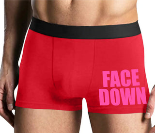 Face Down - Mens Red Boxer Brief