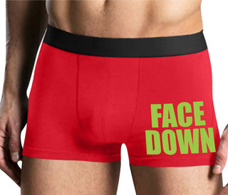 Face Down - Mens Red Boxer Brief