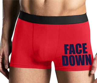 Face Down - Mens Red Boxer Brief