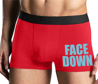 Face Down - Mens Red Boxer Brief