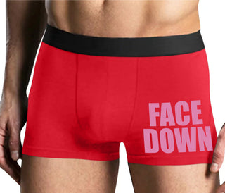 Face Down - Mens Red Boxer Brief