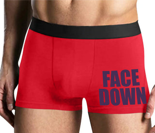 Face Down - Mens Red Boxer Brief