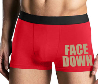 Face Down - Mens Red Boxer Brief