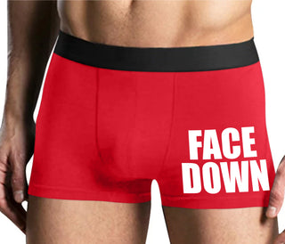 Face Down - Mens Red Boxer Brief